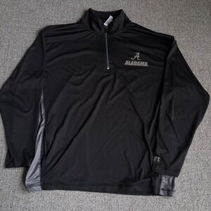 Alabama Crimson Tide Russell Athletic Pullover Mens Large Black Quarter Zip Logo